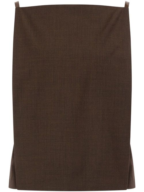 Square-neck straight top - Brown