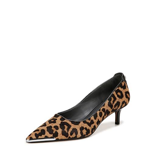 Franco Sarto Womens Kalsa Kitten Heel Pump Camel Brown Animal Print