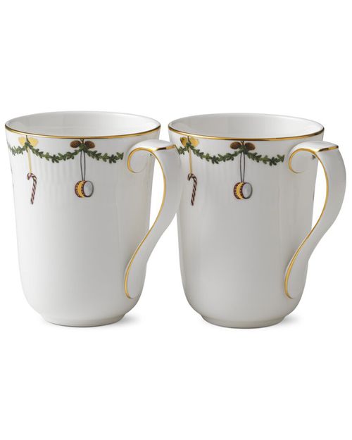 Star Fluted Christmas Mug Set