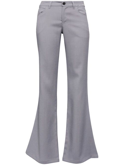 Mid-rise flared wool pants - Grey