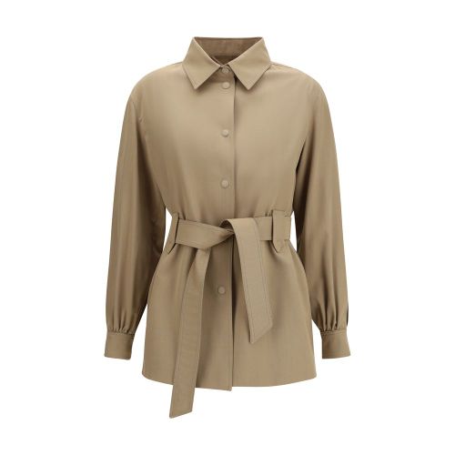 Virgin Wool Shirt-Jacket Jacket — Brown