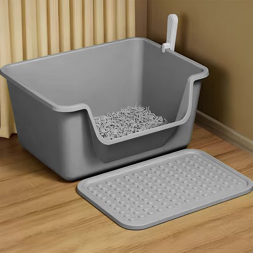 TEMU Portable Semi-enclosed Toilet With Cat , Multifunctional Cat Products, Travel Litter Box For Kittens And Pets, Cat Litter Box, Bathtub-style Cat