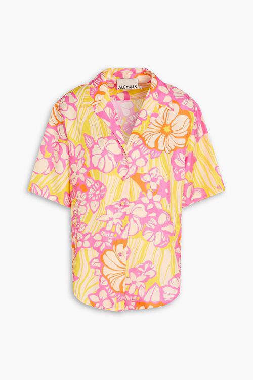 Fenella floral-print silk-twill shirt - Pink - UK 8