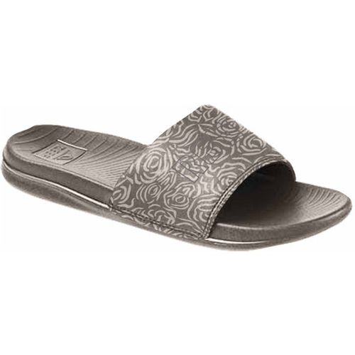 Reef Womens One Slide Mushroom Sliders - Silver & Brown