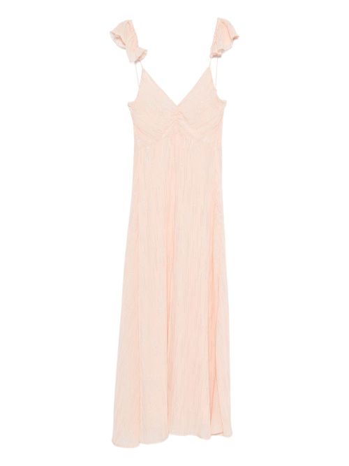 V-necked long dress