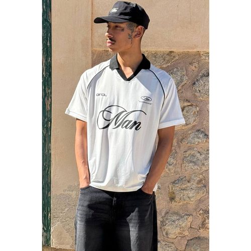 Regular Fit Man Print Football Top | Ecru | Large