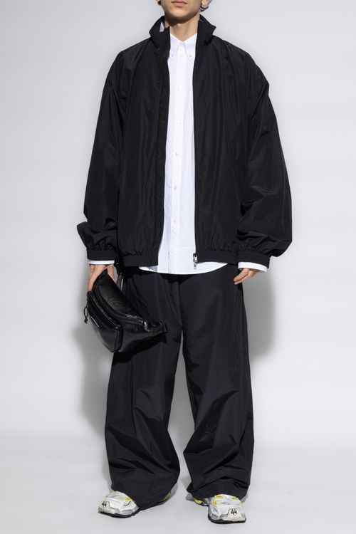 Jacket With Printed Logo, Men's, Black