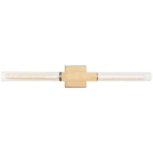 Aged Gold Brass Two Light Wall Sconce from the Odelle Collection