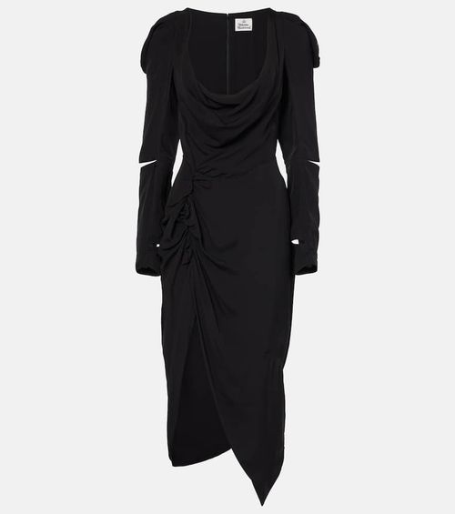 Panther draped midi dress