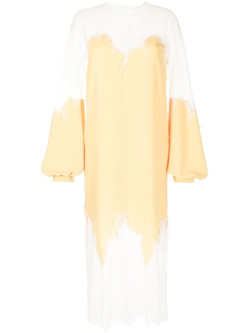 Panelled sheer dress - Yellow