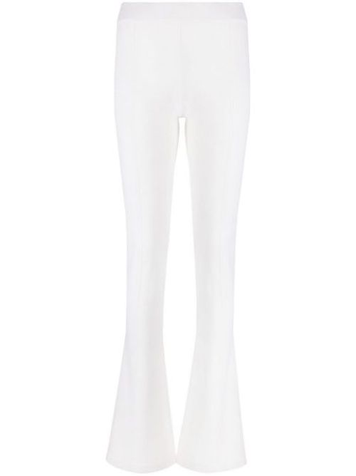 Flared cashmere knitted trousers