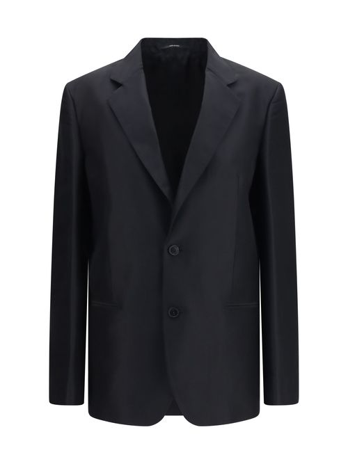 Silk Faille Blazer — Black