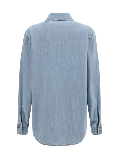 Light Bleach Denim Oversized Shirt — Blue