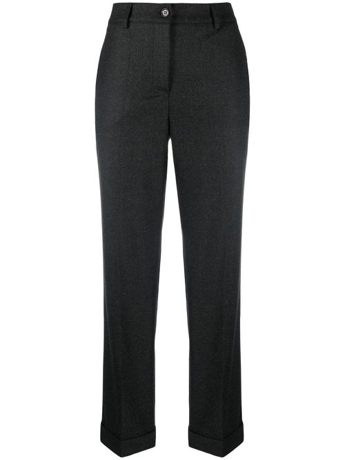 Turn-up straight-leg trousers - Grey