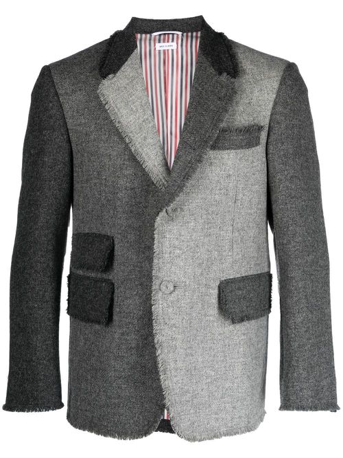 Panelled single-breasted suit jacket - Grey