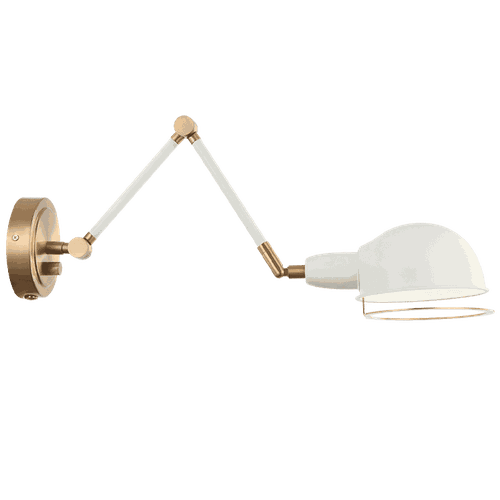Aged Gold Brass White One Light Wall Sconce from the Blare Collection