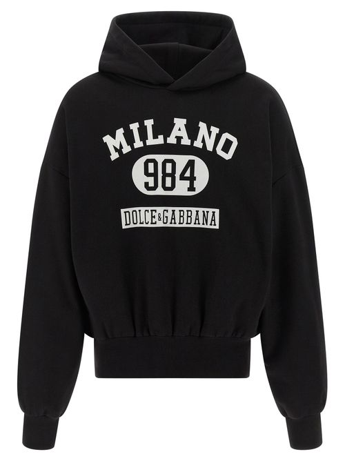 Flocked Print Hoodie