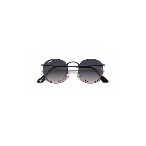 Ray-Ban Round Metal @collection Sunglasses Gunmetal Frame Blue Lenses Polarized 50-21