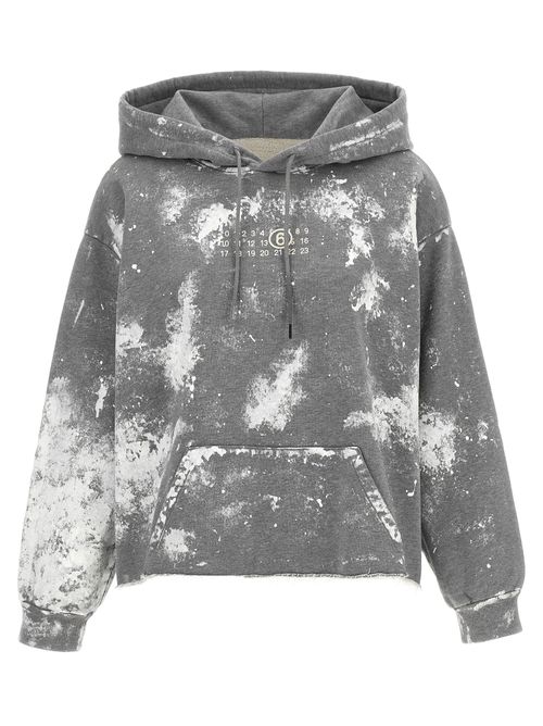 Paint-Stain Cotton Sweatshirt — Gray