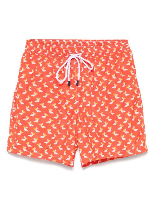 Barba duck-print swim shorts - Red