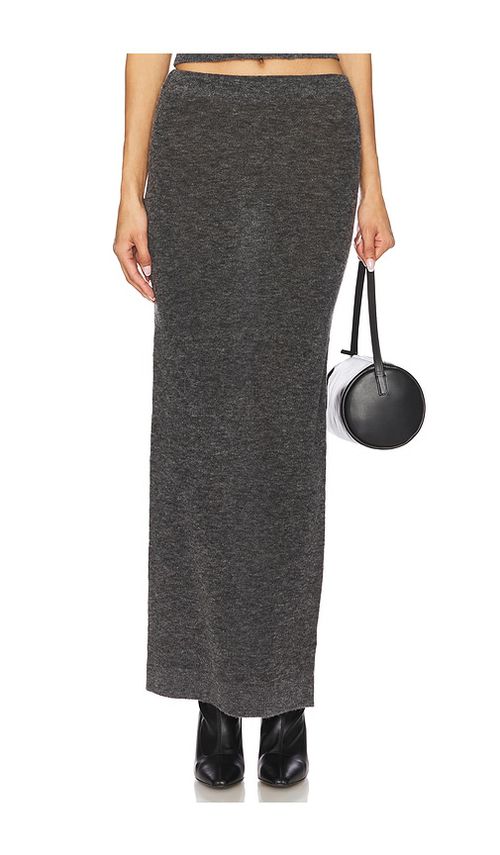 EAVES Mae Maxi Knit Skirt in Charcoal.  XS. Also in L, M, S