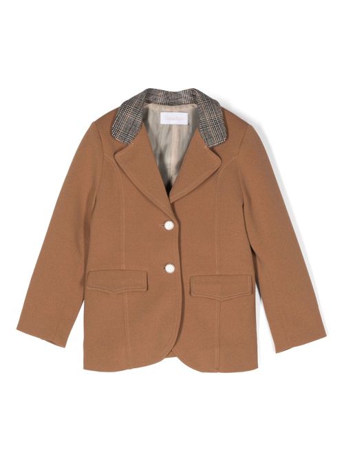 Check-detailed blazer - Brown