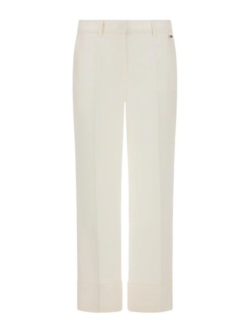 White Lightweight Linen Cigarette Trousers