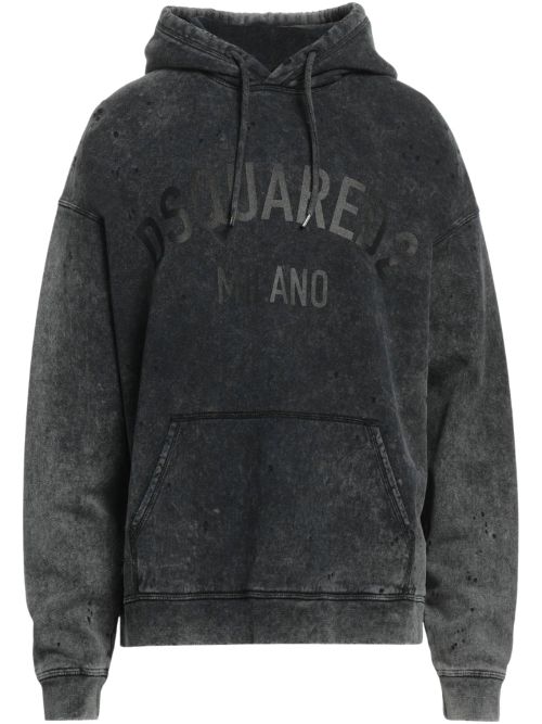 Dsquared2 Milano Logo Faded Grey Hoodie - Grey