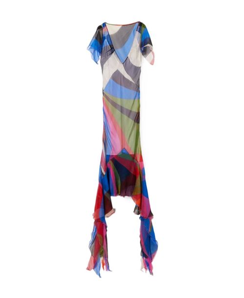 Goccia-print silk dress