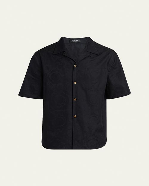 Men's Tonal Barocco Camp Shirt