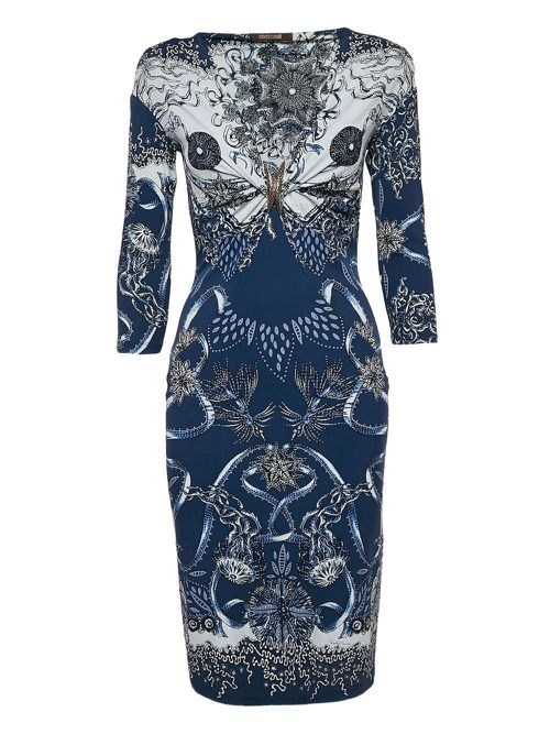 Printed bodycon dress - Blue
