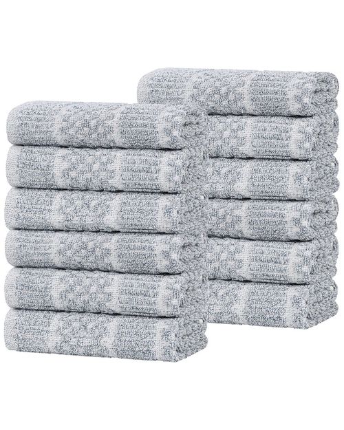 Superior Set of 12 Naples Medium Weight Solid Washcloths