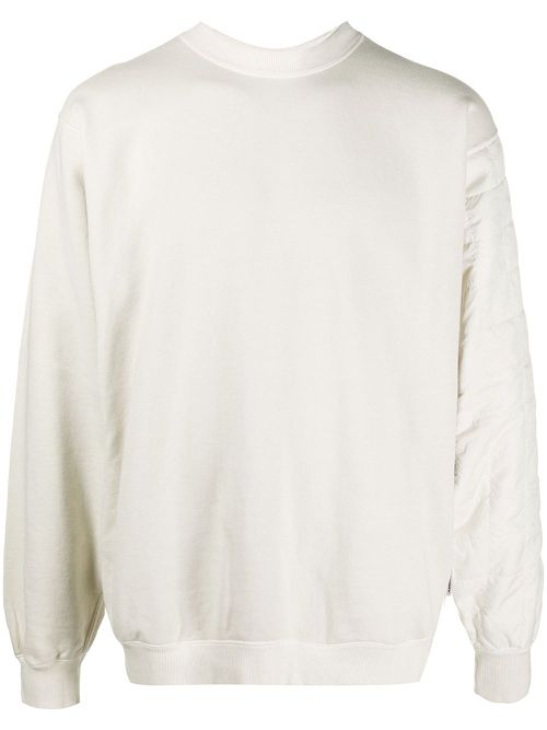 Quilted crew neck sweatshirt - Neutrals