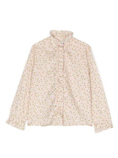 Cherry-motif cotton shirt - Neutrals