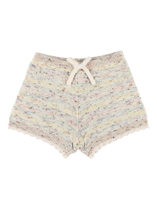 Rhiannon speckled-knit shorts - Neutrals
