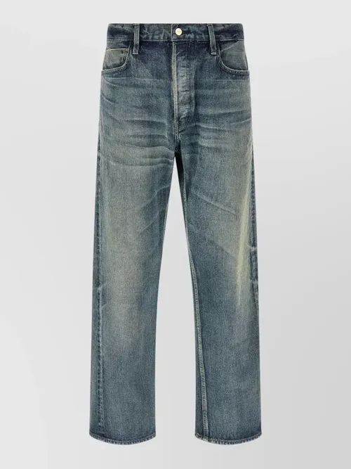 Fear Of God - washed denim jeans contrast stitching belt loop