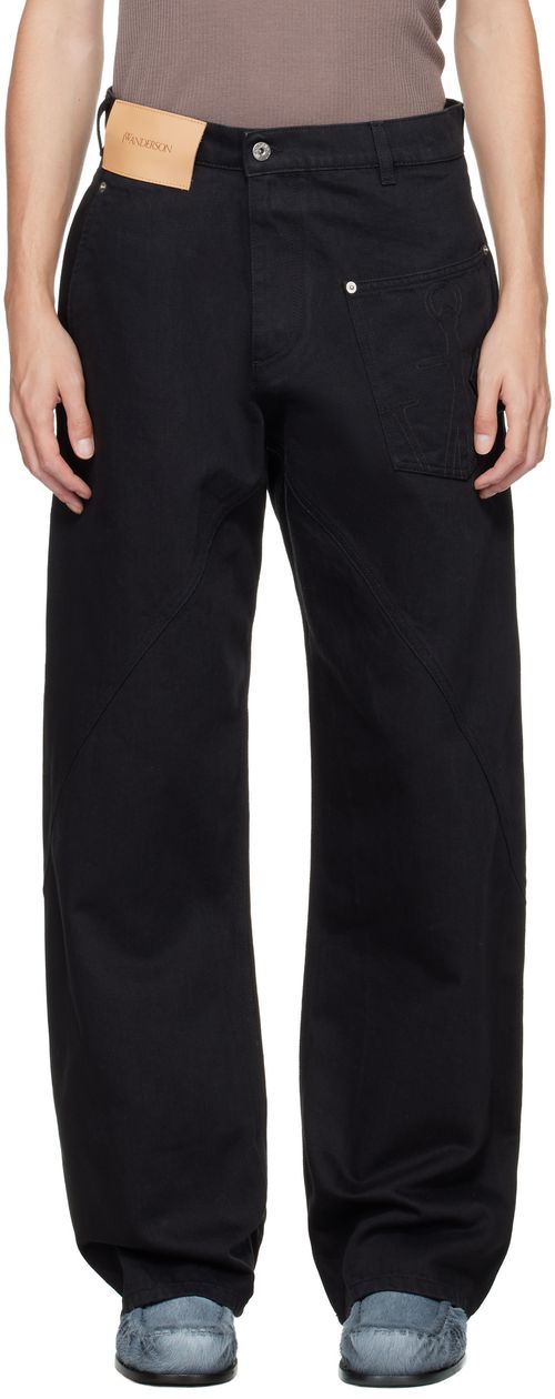 Black Twisted Workwear Jeans
