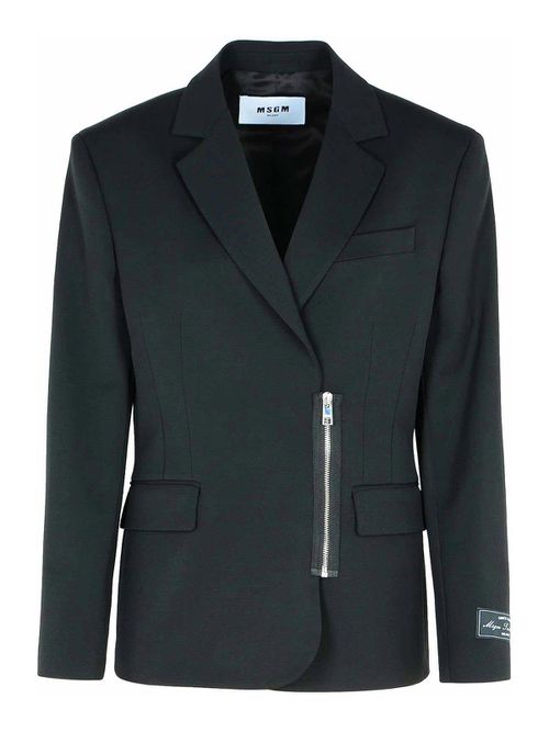 M. S.G. M. Black Polyester Blend Jacket