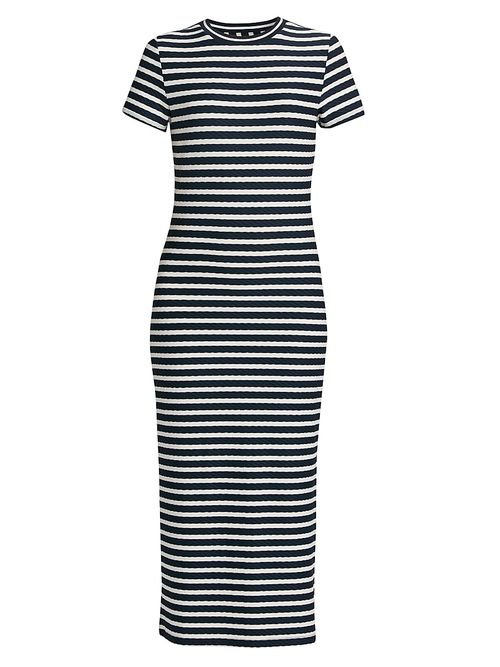 Women's Skye Striped T-Shirt Midi-Dress - Navy Stripe