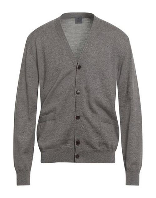 Man Cardigan Taupe Size 46 Merino Wool