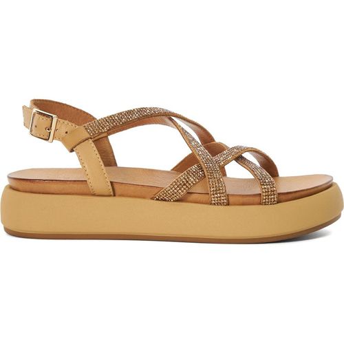 Dune London Womens Ladies Ledge - Chunky Embellished Sandals - Camel Leather