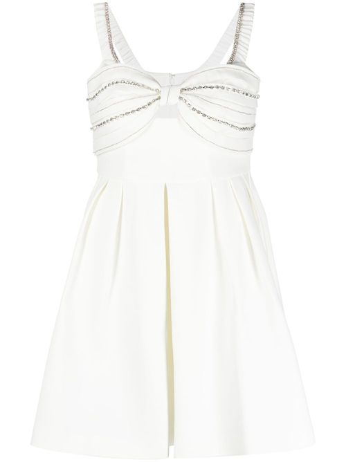 Crystal-embellished mini dress - White