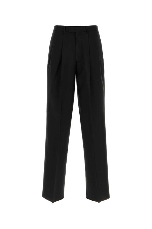 Wool Mohair Trousers — Black