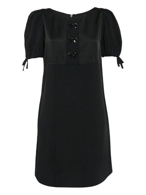 Puff-sleeve mini dress - Black