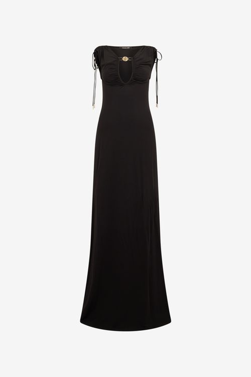 Black Maxi Dress With Mirror Snake Detail