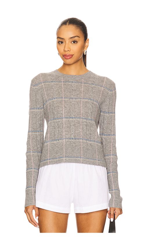 Guest In Residence Shrunken Check Crewneck Sweater in Heather Grey Combo - Grey. S also in