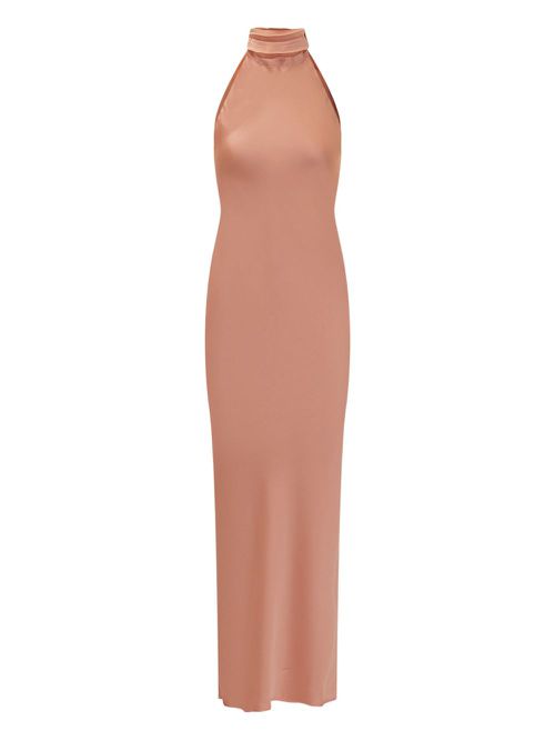 ACTUALEE high-neck halter neck dress - Pink