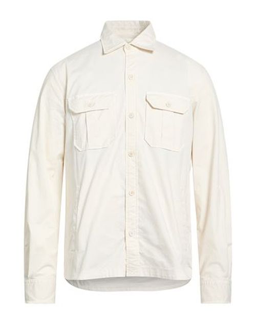 Man Shirt Off white Size L Cotton, Elastane