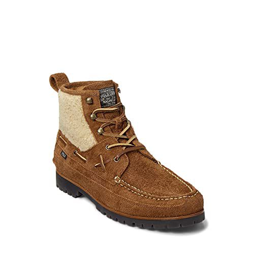 POLO RALPH LAUREN Ranger Mid Leather & Oxford Sneaker Boot Black