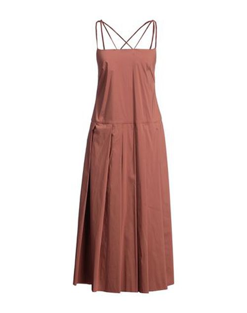 Liviana Conti Woman Midi dress Brown Size 2 Cotton, Polyamide, Elastane
